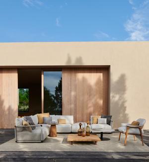 Sofa Nodi Lounge und Sessel Nomad mit Beistelltisch Dunes von Tribu