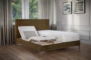 Boxspring-Polsterbett von Tréca Paris mit Kopfteil Modern und elektrischer Verstellung